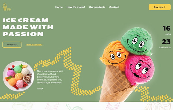Ice Cream main page